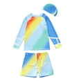 thumbnail image 3 of FcBaudy Ensemble de Maillot de Bain Deux Pièces pour Enfants Garçons Incluant Bonnet de Bain et Maillot de Bain et Ensemble de Maillot de Bain polyester Tendance et Imprimé pour Enfants, 3 of 8