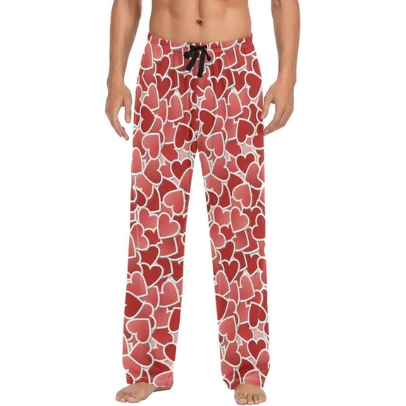 GZHJMY Valentine's Day Pajama Pants for Men, Lounge Pants Lightweight Men Pajama Bottoms with Drawstring Pockets, Christmas New Year Birthday Gifts, Small