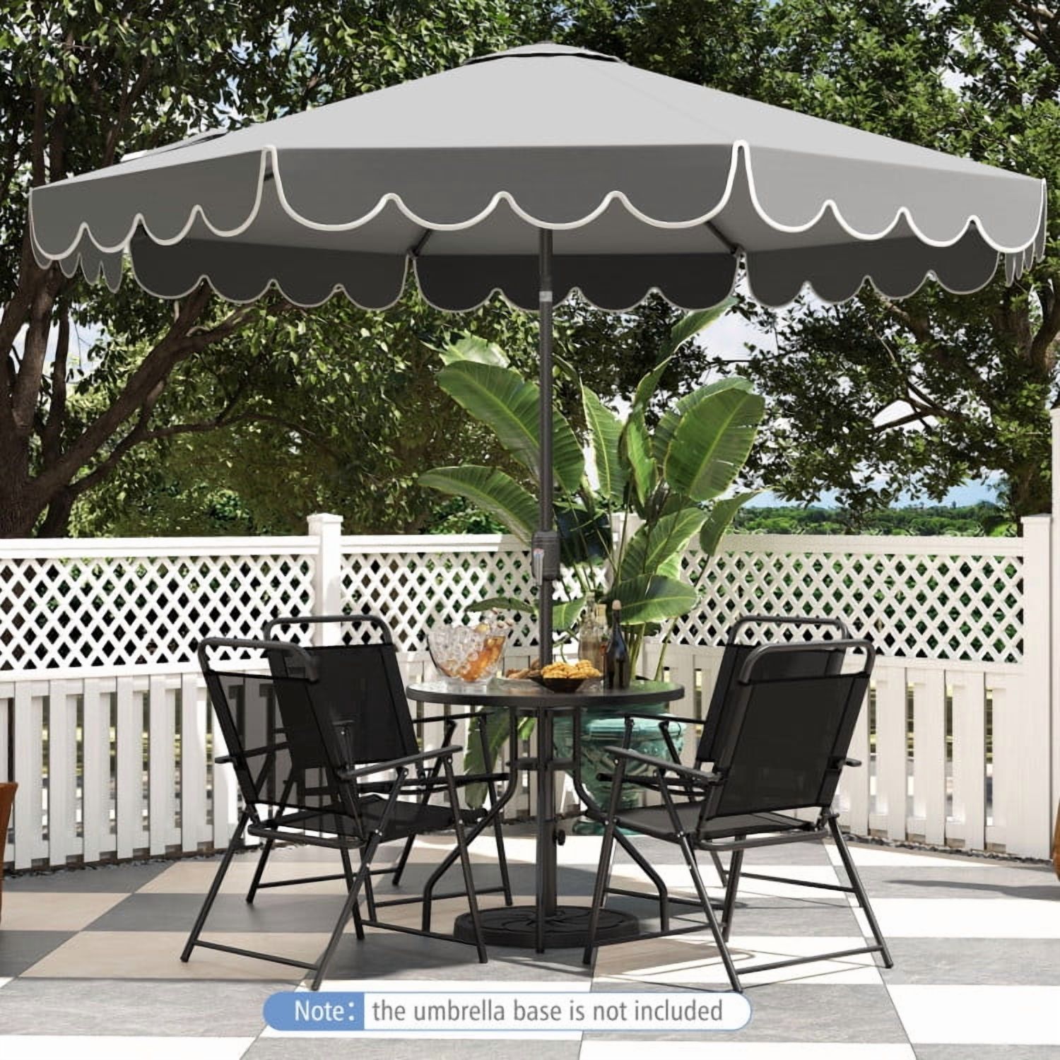 GVN Outdoor Patio Umbrella,Patio Umbrella,10 Feet Patio Umbrella Outdoor Market Umbrella with Crank Tilt Adjustment-Gray