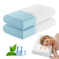 thumbnail image 1 of Almohadas DUMOS de espuma viscoelástica con gel refrescante, pack de 2, tamaño Queen, 1 of 7