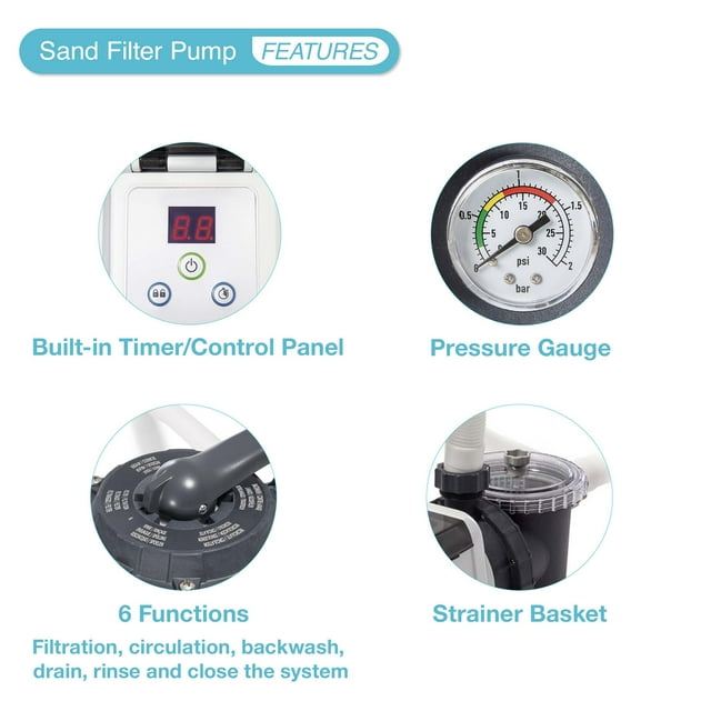 Intex 26647EG 2800 GPH Sand Filter Pump w/Automatic Timer