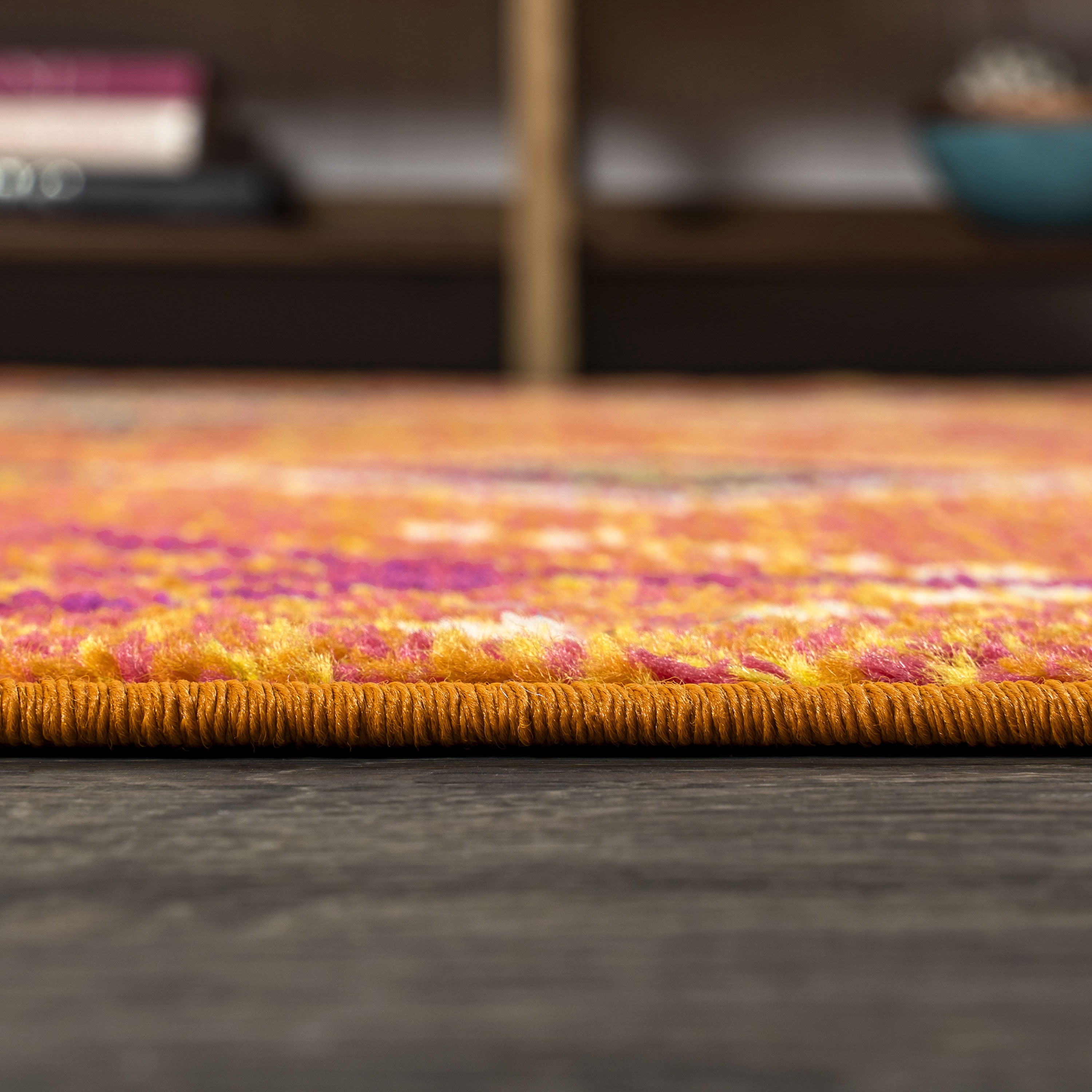 JONATHAN Y MOROCCAN HYPE 3 x 5 Area Rug, Tribal Love Geometric - Orange/Multi, MOH105C-3