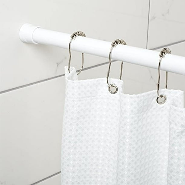 Zenna Home Adjustable Tension Shower, 76 Inch Fabric Shower Curtain Rod