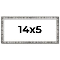 14x5 Frame Silver Grey Distressed Solid Wood Picture Frame | 0.75 Inch Moulding Width | Interior