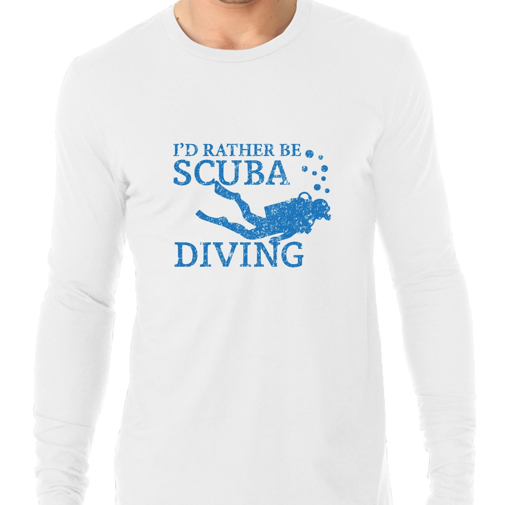 Hollywood Thread I'd Rather Be Scuba Diving Diver Grahpic Men's Long