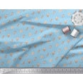 thumbnail image 2 of Soimoi Blue Poly Georgette Fabric Stripes & Animals Kids Print Fabric by the Yard 52 Inch Wide, 2 of 3