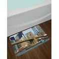 thumbnail image 2 of Urban Bath Mat, Skyline of Brooklyn New York USA Cityscape Bridge Buildings and River Coastal Scenery, Non-Slip Plush Mat Bathroom Kitchen Laundry Room Decor, 29.5 X 17.5 Inches, Multicolor, Ambesonne, 2 of 2