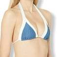 thumbnail image 2 of Blue Denim/White Strap Slide Triangle Bikini Top Women's Swimwear--_, 2 of 8
