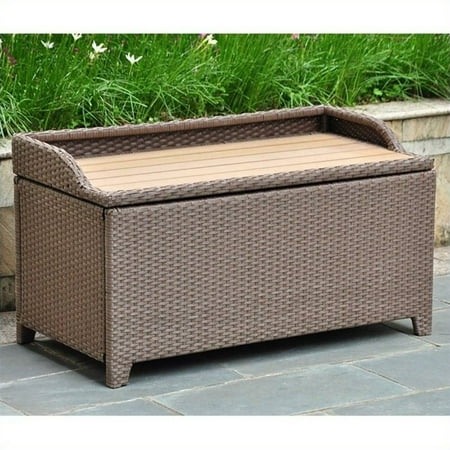 International Caravan Barcelona Patio Storage Bench In Antique