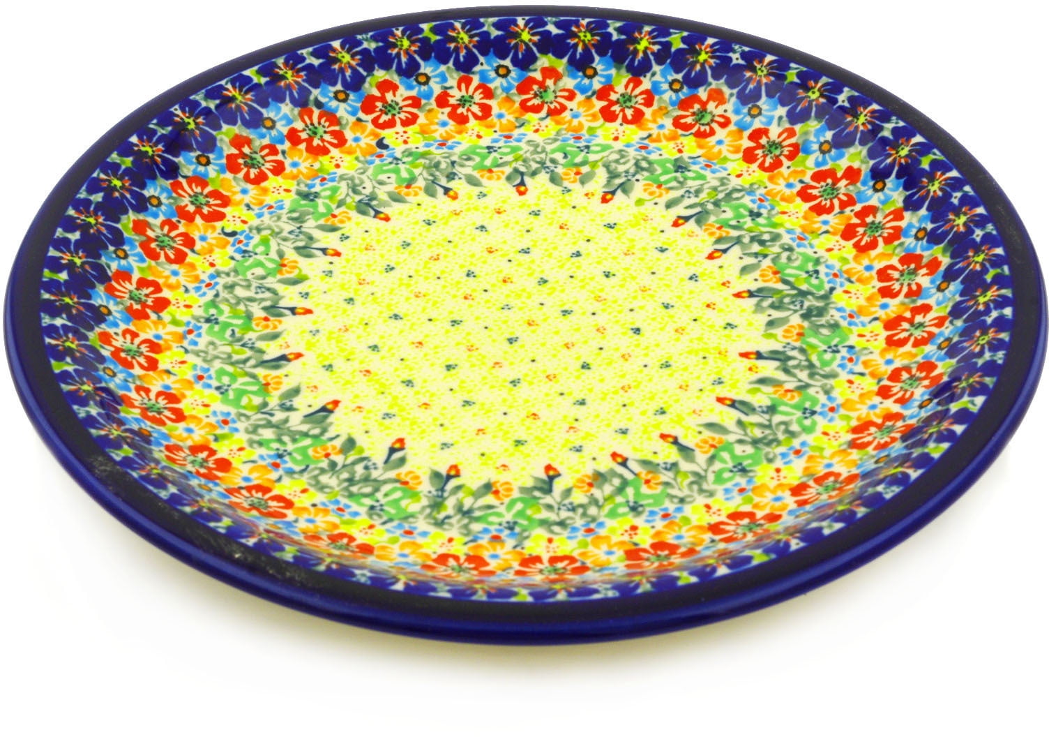 白 フリル付 Polish Pottery 101/2-inch Dinner Plate made by