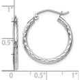thumbnail image 4 of 10K White Gold Diamond Cut Hinged Hoop Earrings - 20mm, 4 of 6