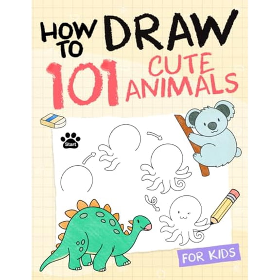 Pre-Owned How To Draw Animals For Kids: Simple And Easy Drawing Book To Learn How To Draw Dog Cat Lion Elephant Dolphine and More Step By Step For Kids, 9798763664768, , Paperback,