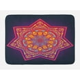 thumbnail image 1 of Lotus Bath Mat, Ornamental Vibrant Mandala Universe Kaleidoscope Folk Tribal Meditation Illustration, Non-Slip Plush Mat Bathroom Kitchen Laundry Room Decor, 29.5 X 17.5 Inches, Multicolor, Ambesonne, 1 of 2