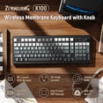 thumbnail image 2 of ZIYOULANG K100 99 Keys Gaming Membrane Wireless Keyboard with Media Knob,Tri-Mode BT/2.4GHz/USB-C,Side Printed Keys RGB Backlit Retro Cute Creamy Silent Computer Keyboard for MAC PC, 2 of 9
