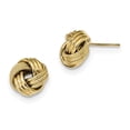 thumbnail image 1 of 14k Yellow Gold Triple Love Knot Stud Earrings Ball Button, 1 of 6