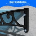 thumbnail image 6 of Tereitr 31.5"x47" Door Awning Canopy, All-Weather UV & Rain Protection with Polycarbonate Roof, Aluminum Frame & Steel Brackets for Entrance, Window, Porch (Black), 6 of 10
