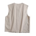 thumbnail image 4 of OSOLU Men's Tank Tops Loose Fit Sleeveless Solid Color Open Front Button Casual Summer Outdoor Activities Versatile Travel Vest, 4 of 5
