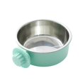 thumbnail image 2 of Hanging Stainless Steel Pet Bowl with Adjustable Holder for Dogs and Cats Secure Wall-Mounted Food and Water Bowl(S,Green), 2 of 5