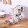 thumbnail image 4 of Transemion Storage Shelf Portable Dual Layer Transparent Replacement Handled Home Organizer Acrylic Slideable Household Makeup Cosmetic Toiletries Holder Organizer Type 1, 4 of 9