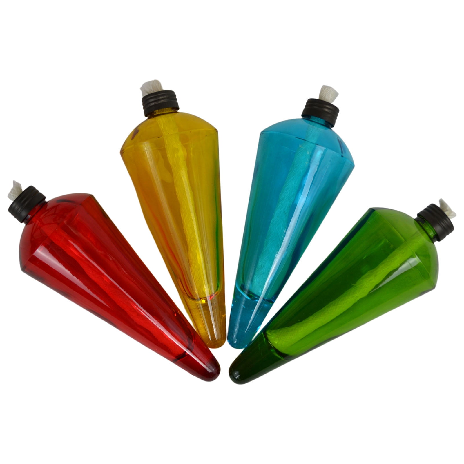 Westcharm Replacement Garden Torch Glass Canister with Fiberglass Wick and Metal Snuffer Only - Blue