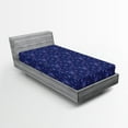 thumbnail image 2 of Ambesonne Marine Fitted Sheet, Nautical Print Seahorses, Twin XL Size, Indigo Lilac and Pink, 2 of 5