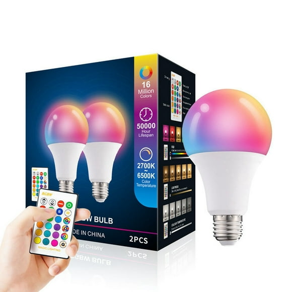 3 bombillas LED con control remoto RGB que cambian de color para cocina, sala de estar