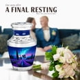 thumbnail image 4 of JAGASY Lavender Grass Urns - Northern Lights Small Urn for Ashes for Women - Keepsake Blue Cremation Urn for Mother& Father Burial - Mountain Urns for Funeral, 4 of 7