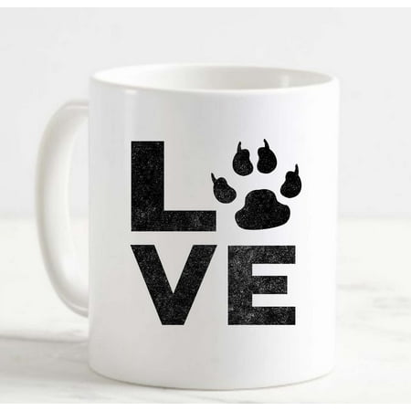 

Coffee Mug Love Dog Cat Paw Print Adopt Rescue Best Friend White Coffee Mug Funny Gift Cup