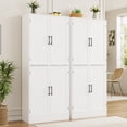 thumbnail image 2 of DIYART 71" Farmhouse Pantry Cabinet, Tall Storage Cabinet with 4 Doors and Adjustable Shelves, Freestanding Pantry for Dining Room, Kitchen, and Living Room, White, 2 of 8
