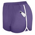 thumbnail image 3 of Athletic Shorts for Women with Pockets 2 Pack Summer Elastic Waist Running Shorts Workout Gym Beach Shorts (L, Purple), 3 of 6