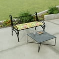thumbnail image 2 of Jordan Manufacturing 48" x 18" Sun River Garden Multicolor Floral Rectangular Outdoor Settee Swing Bench Cushion with Ties, 2 of 12
