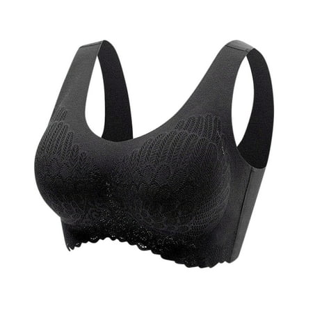 Laonim Women s Rimless Underwear Push-Up Sleep Bra Latex Bar Underwear Lace Bra Seamless Underwear Bra Vest