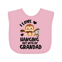 Inktastic Monkey I Love Hanging out with My Grandad Boys or Girls Baby Bib