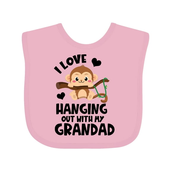 Inktastic Monkey I Love Hanging out with My Grandad Boys or Girls Baby Bib