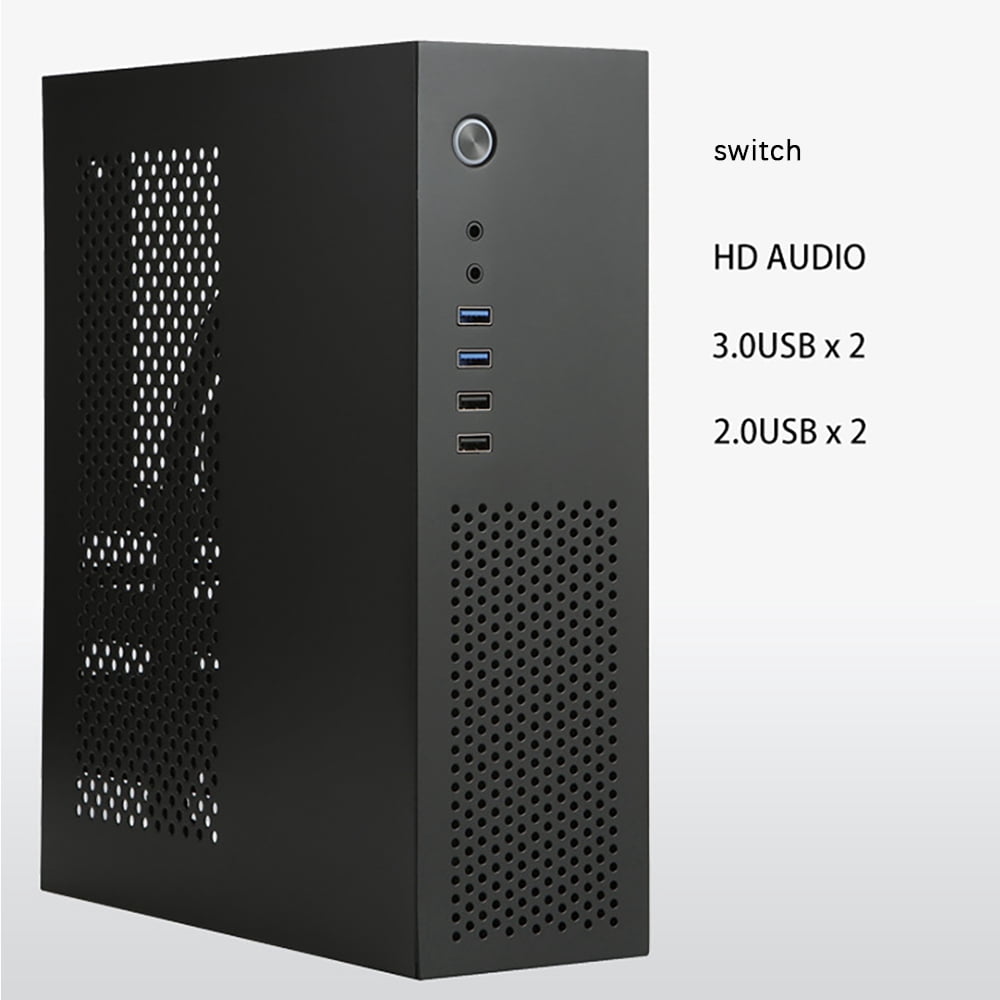 SKTC A10 Mini Desktop HTPC Computer Case for MATX24X24 Motherboard Small 1U 7.3L Computer Case,1 x HTPC Computer Case 1 x USB cable 1 x Switch line 1 x screw pack,Black