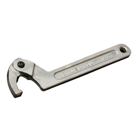 

1PC Round Nut Wrench Adjustable Hook Type Spanner Movable Wrench (Silver)