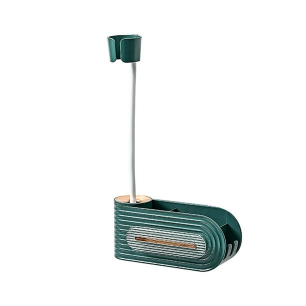 Naiovety Soporte para secador de pelo, estante para soplador de dormitorio montado en la pared, organizador multiusos para Hotel y hogar, Almacenamiento y organización del hogar Verde oscuro