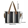 thumbnail image 3 of JeashCHAT Canvas Striped Tote Bag for Women, Large Capacity Shoulder Bag Handbag, Ladies Fashionable Casual Crossbody Bag for Travel, Work, 3 of 9