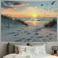 thumbnail image 2 of PRATYUS  Ocean Beach Tapestry Wall Hanging, Sunset Seabird and Beach with Grass  Tapestry Natural Landscape Tapestry for Bedroom Living Room Dorm Decoration Wall Decor, Painting, 2 of 6