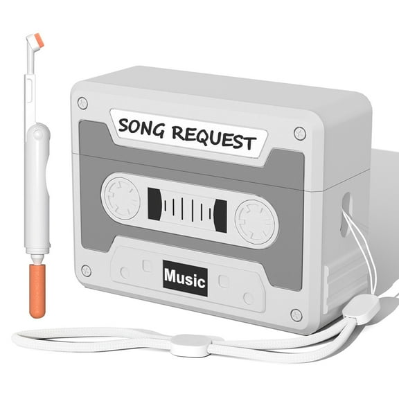 Yucurem Cassette Silicone Case Cover Earphone Case Cover for AirPod Gen 2 (Light Grey)