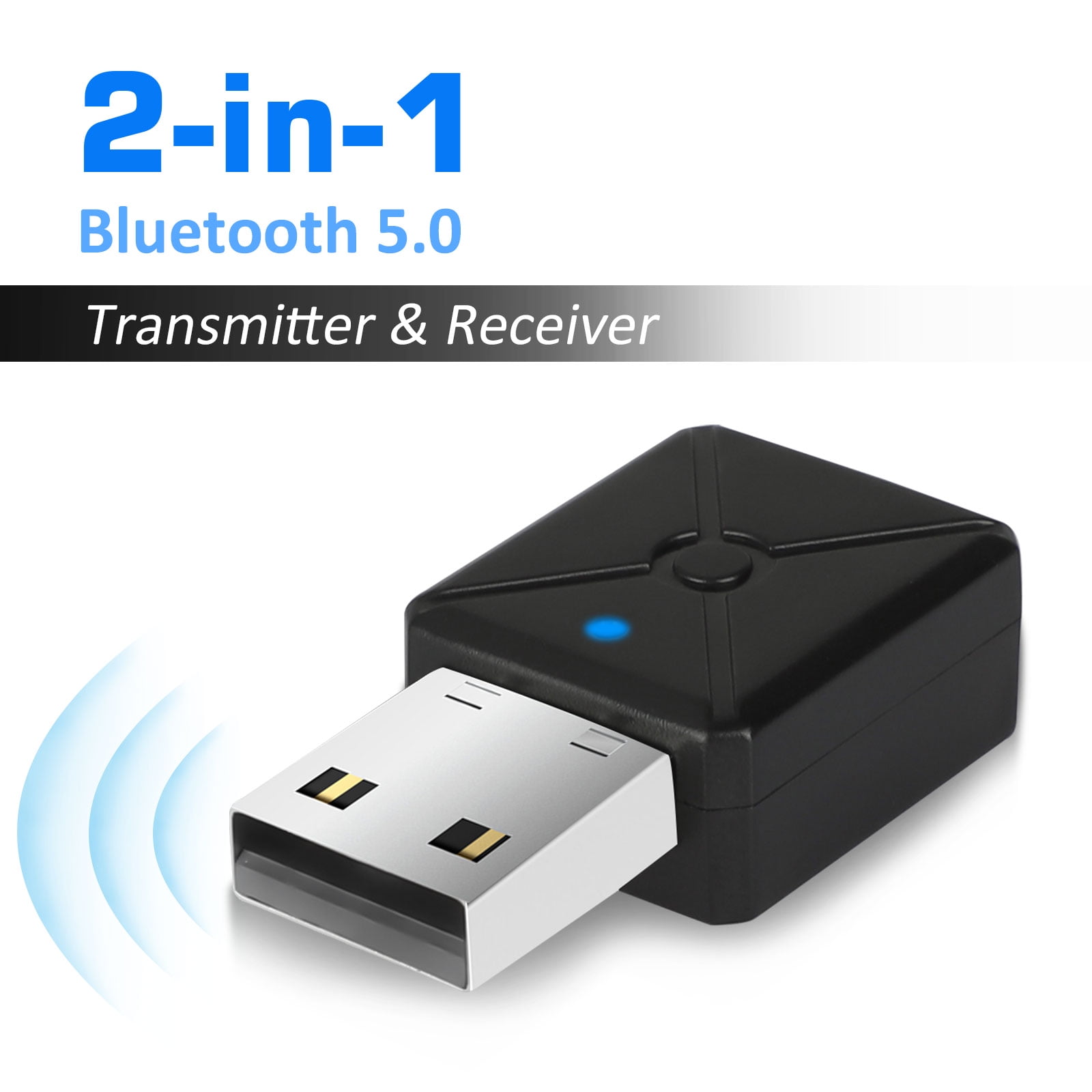 USB Bluetooth 5.0 Adapter Dongle, Wireless Audio Adapter Bluetooth Transmitter Receiver for Windows 10/8.1/8 / 7 / XP Laptop PC TV Headphones Home Stereo Speaker, Keyboard, Mouse, Game Controller