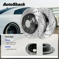 thumbnail image 3 of AutoShack Front & Rear Brake Rotors for Honda & Acura, Civic 2006-2015 ILX 2013-2015 CSX 2007-2010, FWD L4 2.0L 2.4L - E-Coated Drilled & Slotted - ShadowGuard, 3 of 5