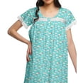 thumbnail image 4 of Moomaya Robe de Nuit en Coton à Manches Courtes Longueur Genou Imprimée pour Femmes, 4 of 4