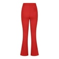 thumbnail image 6 of Gmluru Cargo Pants for Women Sports Casual Solid-Color Loose And Tight Waist Button Side Pocket Tight with Slit Cuffs Yoga Business Work Travel Pants Red S-2XL, 6 of 7
