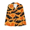 thumbnail image 7 of Women's Halloween Pajama Set Pumpkin Button Down Long Sleeve Print Sleepwear 2-Piece Lounge Suit with Pockets, 7 of 7