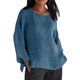 thumbnail image 1 of Karight Women Linen T Shirt Casual 3/4 Batwing Sleeve Blouses Solid Color Sun Shirt Loose Pullover Tunic Top, 1 of 5