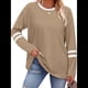 thumbnail image 2 of Camisas de Larga para Mujer, Blusas Casuales con Bloques de Color, Conjuntos de Otoño, Camisetas Básicas, Ropa de Moda Caqui XL, 2 of 6