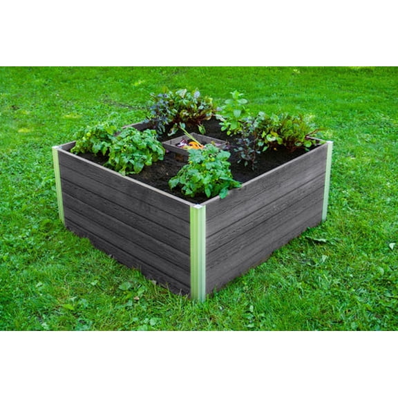 Vita Urbana 4 x 4 x 22 Keyhole Composting Garden - Slate Grey