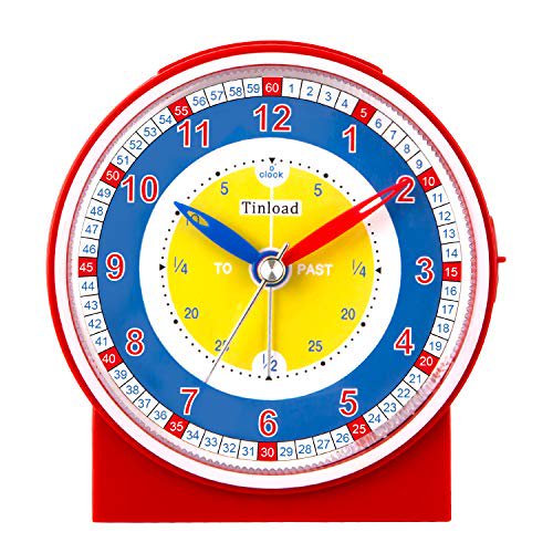 Tinload Analog Alarm Clock for Kids, Telling Time Teaching Design