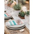thumbnail image 5 of Teal Pink Striped Cloth Napkins Set of 6 Reusable Dinner Napkins, Farmhouse Stripes Simple Art Cocktail Napkin Washable Table Napkins for Wedding/Holiday Party/Baby Shower 20"x20", 5 of 7